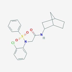 molecular formula C21H23ClN2O3S B422313 N-bicyclo[2.2.1]hept-2-yl-2-[2-chloro(phenylsulfonyl)anilino]acetamide 