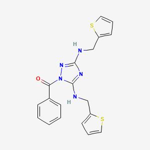 molecular formula C19H17N5OS2 B4223136 1-benzoyl-N,N'-bis(2-thienylmethyl)-1H-1,2,4-triazole-3,5-diamine 