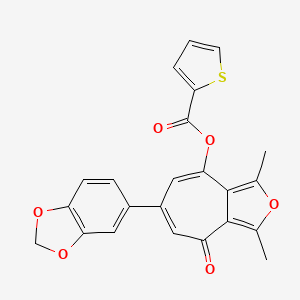 6-(1,3-benzodioxol-5-yl)-1,3-dimethyl-4-oxo-4H-cyclohepta[c]furan-8-yl 2-thiophenecarboxylate