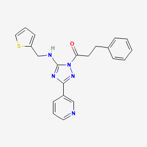 3-PHENYL-1-[3-(PYRIDIN-3-YL)-5-{[(THIOPHEN-2-YL)METHYL]AMINO}-1H-1,2,4-TRIAZOL-1-YL]PROPAN-1-ONE