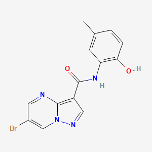 molecular formula C14H11BrN4O2 B4223194 6-bromo-N-(2-hydroxy-5-methylphenyl)pyrazolo[1,5-a]pyrimidine-3-carboxamide 