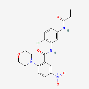 molecular formula C20H21ClN4O5 B4223204 N-[2-chloro-5-(propionylamino)phenyl]-2-(4-morpholinyl)-5-nitrobenzamide 