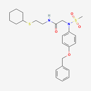 molecular formula C24H32N2O4S2 B4223219 N~2~-[4-(benzyloxy)phenyl]-N~1~-[2-(cyclohexylthio)ethyl]-N~2~-(methylsulfonyl)glycinamide 