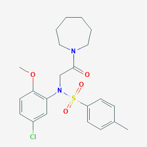 molecular formula C22H27ClN2O4S B422322 N-[2-(1-azepanyl)-2-oxoethyl]-N-(5-chloro-2-methoxyphenyl)-4-methylbenzenesulfonamide 