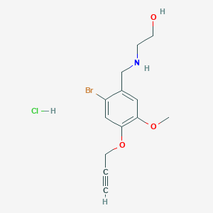 2-[(2-Bromo-5-methoxy-4-prop-2-ynoxyphenyl)methylamino]ethanol;hydrochloride