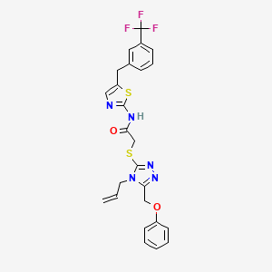 2-{[4-allyl-5-(phenoxymethyl)-4H-1,2,4-triazol-3-yl]thio}-N-{5-[3-(trifluoromethyl)benzyl]-1,3-thiazol-2-yl}acetamide