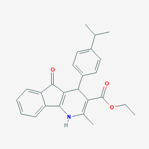 molecular formula C25H25NO3 B422325 ethyl 4-(4-isopropylphenyl)-2-methyl-5-oxo-4,5-dihydro-1H-indeno[1,2-b]pyridine-3-carboxylate 
