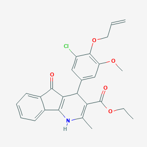 molecular formula C26H24ClNO5 B422327 ethyl 4-[4-(allyloxy)-3-chloro-5-methoxyphenyl]-2-methyl-5-oxo-4,5-dihydro-1H-indeno[1,2-b]pyridine-3-carboxylate 