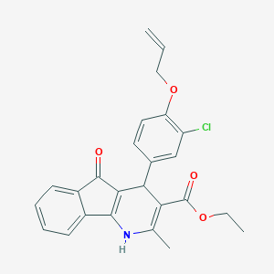 molecular formula C25H22ClNO4 B422329 ethyl 4-[4-(allyloxy)-3-chlorophenyl]-2-methyl-5-oxo-4,5-dihydro-1H-indeno[1,2-b]pyridine-3-carboxylate 