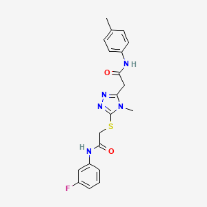 2-[5-({2-[(3-fluorophenyl)amino]-2-oxoethyl}thio)-4-methyl-4H-1,2,4-triazol-3-yl]-N-(4-methylphenyl)acetamide