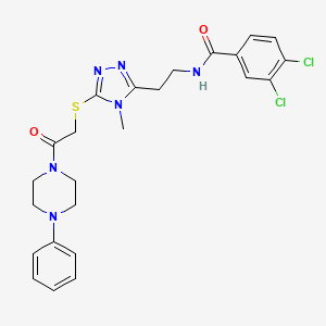 3,4-dichloro-N-[2-[4-methyl-5-[2-oxo-2-(4-phenylpiperazin-1-yl)ethyl]sulfanyl-1,2,4-triazol-3-yl]ethyl]benzamide