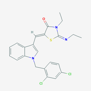 molecular formula C23H21Cl2N3OS B422343 5-{[1-(2,4-dichlorobenzyl)-1H-indol-3-yl]methylene}-3-ethyl-2-(ethylimino)-1,3-thiazolidin-4-one 