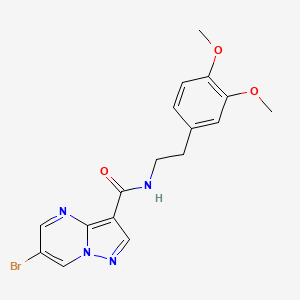 molecular formula C17H17BrN4O3 B4223433 6-bromo-N-[2-(3,4-dimethoxyphenyl)ethyl]pyrazolo[1,5-a]pyrimidine-3-carboxamide 