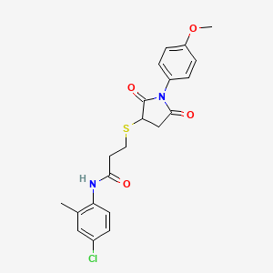 N-(4-chloro-2-methylphenyl)-3-{[1-(4-methoxyphenyl)-2,5-dioxo-3-pyrrolidinyl]thio}propanamide