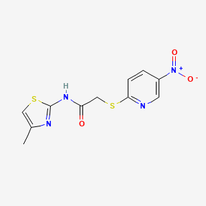 N-(4-methyl-1,3-thiazol-2-yl)-2-(5-nitropyridin-2-yl)sulfanylacetamide