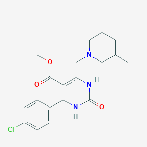 ethyl 4-(4-chlorophenyl)-6-[(3,5-dimethyl-1-piperidinyl)methyl]-2-oxo-1,2,3,4-tetrahydro-5-pyrimidinecarboxylate