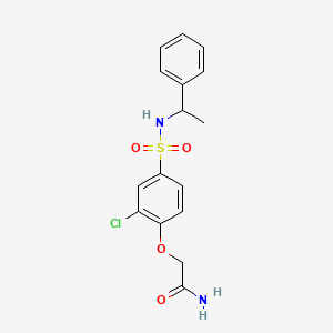 2-(2-chloro-4-{[(1-phenylethyl)amino]sulfonyl}phenoxy)acetamide