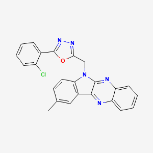 2-(2-chlorophenyl)-5-({9-methyl-6H-indolo[2,3-b]quinoxalin-6-yl}methyl)-1,3,4-oxadiazole