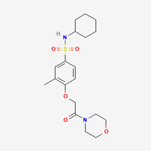 molecular formula C19H28N2O5S B4223531 N-cyclohexyl-3-methyl-4-[2-(4-morpholinyl)-2-oxoethoxy]benzenesulfonamide 