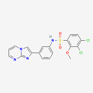 3,4-dichloro-N-(3-imidazo[1,2-a]pyrimidin-2-ylphenyl)-2-methoxybenzenesulfonamide