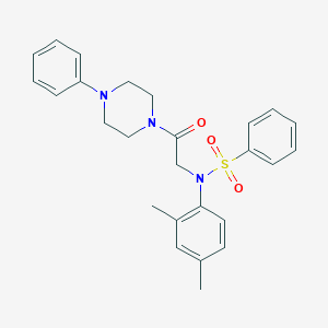 molecular formula C26H29N3O3S B422360 N-(2,4-dimethylphenyl)-N-[2-oxo-2-(4-phenyl-1-piperazinyl)ethyl]benzenesulfonamide 