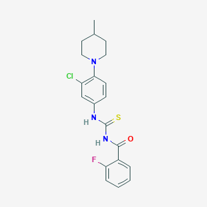 N-({[3-chloro-4-(4-methyl-1-piperidinyl)phenyl]amino}carbonothioyl)-2-fluorobenzamide