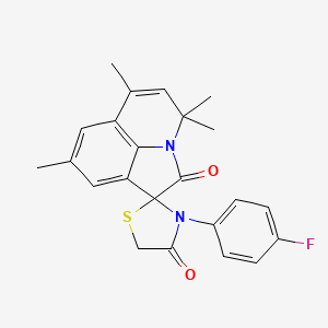 3'-(4-fluorophenyl)-4,4,6,8-tetramethyl-4H,4'H-spiro[pyrrolo[3,2,1-ij]quinoline-1,2'-[1,3]thiazolidine]-2,4'-dione