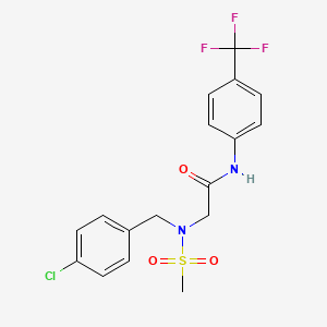 molecular formula C17H16ClF3N2O3S B4223673 N~2~-(4-chlorobenzyl)-N~2~-(methylsulfonyl)-N~1~-[4-(trifluoromethyl)phenyl]glycinamide 