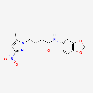 N-(2H-1,3-Benzodioxol-5-YL)-4-(5-methyl-3-nitro-1H-pyrazol-1-YL)butanamide