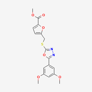 molecular formula C17H16N2O6S B4223689 methyl 5-({[5-(3,5-dimethoxyphenyl)-1,3,4-oxadiazol-2-yl]thio}methyl)-2-furoate 