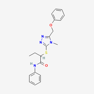 2-{[4-methyl-5-(phenoxymethyl)-4H-1,2,4-triazol-3-yl]thio}-N-phenylbutanamide