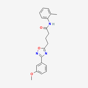 molecular formula C20H21N3O3 B4223699 4-[3-(3-methoxyphenyl)-1,2,4-oxadiazol-5-yl]-N-(2-methylphenyl)butanamide 