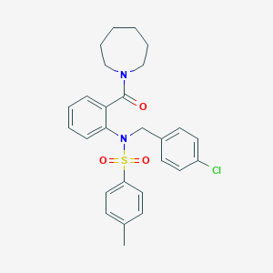 molecular formula C27H29ClN2O3S B422373 N-[2-(azepan-1-ylcarbonyl)phenyl]-N-(4-chlorobenzyl)-4-methylbenzenesulfonamide 