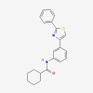 molecular formula C22H22N2OS B4223748 N-[3-(2-phenyl-1,3-thiazol-4-yl)phenyl]cyclohexanecarboxamide 