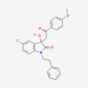 5-chloro-3-hydroxy-3-[2-(4-methoxyphenyl)-2-oxoethyl]-1-(2-phenylethyl)-1,3-dihydro-2H-indol-2-one