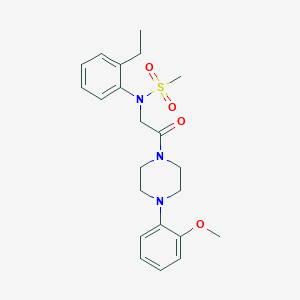 molecular formula C22H29N3O4S B422375 N-(2-ethylphenyl)-N-{2-[4-(2-methoxyphenyl)-1-piperazinyl]-2-oxoethyl}methanesulfonamide 