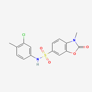 N-(3-chloro-4-methylphenyl)-3-methyl-2-oxo-2,3-dihydro-1,3-benzoxazole-6-sulfonamide