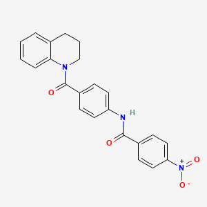 molecular formula C23H19N3O4 B4223817 N-[4-(3,4-dihydro-1(2H)-quinolinylcarbonyl)phenyl]-4-nitrobenzamide 