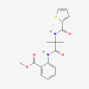 molecular formula C17H18N2O4S B4223822 methyl 2-{[2-methyl-N-(2-thienylcarbonyl)alanyl]amino}benzoate 