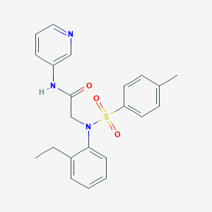 molecular formula C22H23N3O3S B422384 2-{2-ethyl[(4-methylphenyl)sulfonyl]anilino}-N-pyridin-3-ylacetamide 
