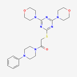 2,4-di-4-morpholinyl-6-{[2-oxo-2-(4-phenyl-1-piperazinyl)ethyl]thio}-1,3,5-triazine