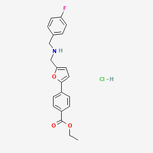 molecular formula C21H21ClFNO3 B4223867 ethyl 4-(5-{[(4-fluorobenzyl)amino]methyl}-2-furyl)benzoate hydrochloride 