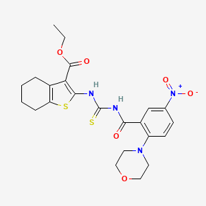 ethyl 2-[({[2-(4-morpholinyl)-5-nitrobenzoyl]amino}carbonothioyl)amino]-4,5,6,7-tetrahydro-1-benzothiophene-3-carboxylate