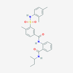 molecular formula C27H31N3O4S B4223880 N-{2-[(sec-butylamino)carbonyl]phenyl}-3-{[(2,4-dimethylphenyl)amino]sulfonyl}-4-methylbenzamide 