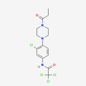 molecular formula C15H17Cl4N3O2 B4223901 2,2,2-trichloro-N-[3-chloro-4-(4-propionyl-1-piperazinyl)phenyl]acetamide 