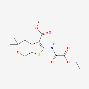 methyl 2-{[ethoxy(oxo)acetyl]amino}-5,5-dimethyl-4,7-dihydro-5H-thieno[2,3-c]pyran-3-carboxylate