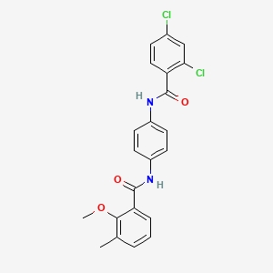 molecular formula C22H18Cl2N2O3 B4223921 N-{4-[(2,4-dichlorobenzoyl)amino]phenyl}-2-methoxy-3-methylbenzamide 