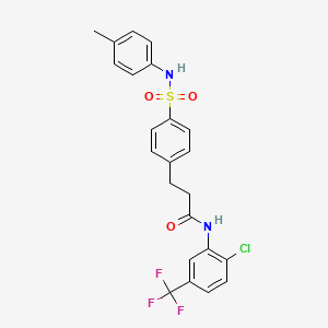 molecular formula C23H20ClF3N2O3S B4223927 N-[2-chloro-5-(trifluoromethyl)phenyl]-3-(4-{[(4-methylphenyl)amino]sulfonyl}phenyl)propanamide 