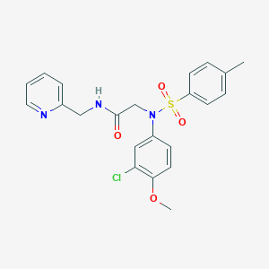 2-{3-chloro-4-methoxy[(4-methylphenyl)sulfonyl]anilino}-N-(2-pyridinylmethyl)acetamide