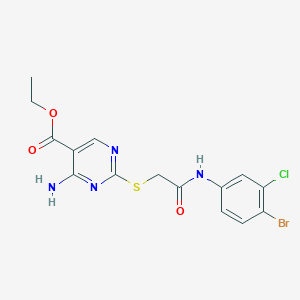 ethyl 4-amino-2-({2-[(4-bromo-3-chlorophenyl)amino]-2-oxoethyl}thio)-5-pyrimidinecarboxylate